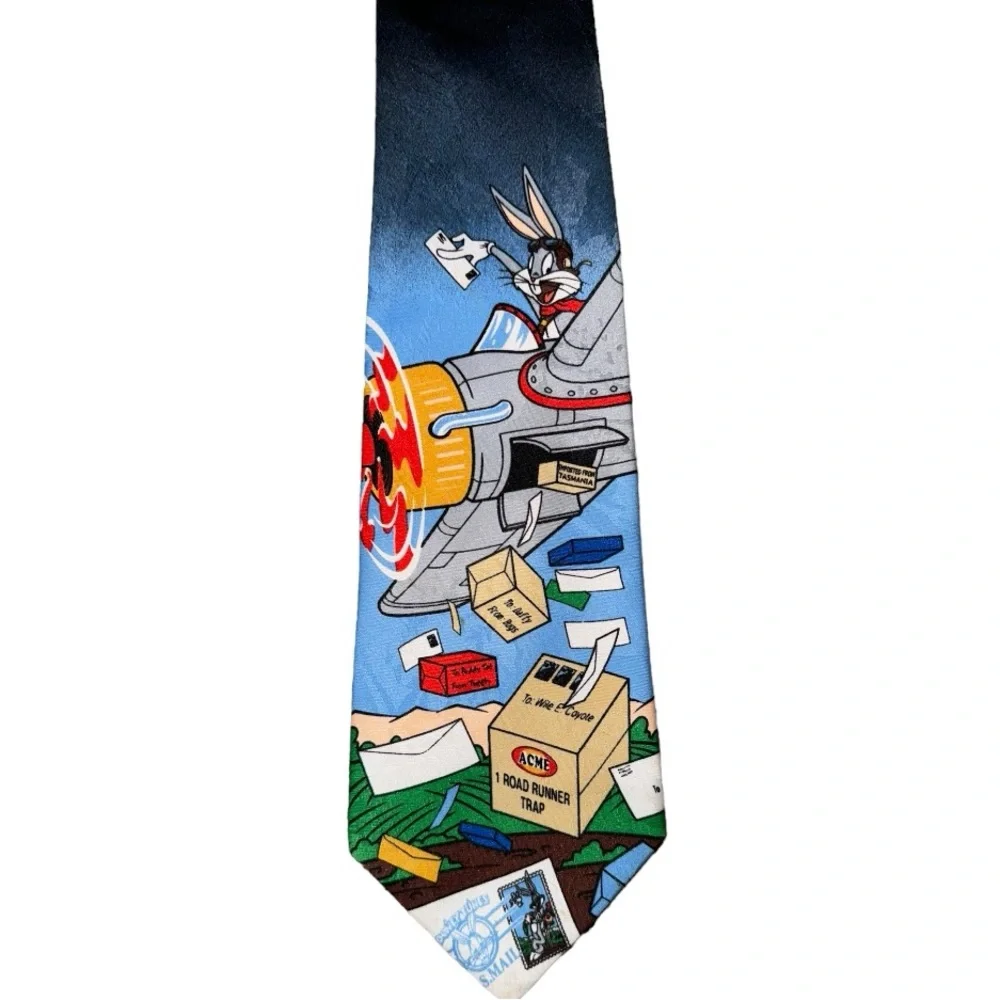 Vintage Set of Two Men’s Ties Mickey Mouse and Bugs Bunny - Picture 4 of 11